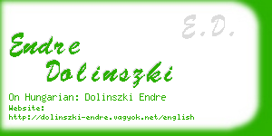 endre dolinszki business card